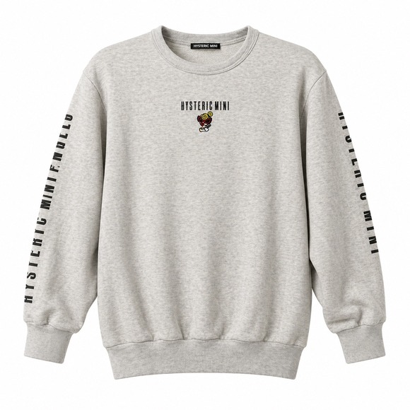 Hysteric Mini Other - Hysteric Mini Crewneck Sweatshirt Size 140 US 10 Grey Oatmeal Mini-Chan Logo
